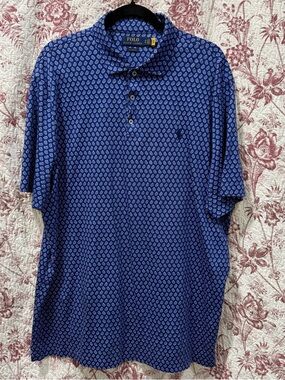 Polo Ralph Lauren Paisley Print Polo Shirt Blue XL Classic Fit